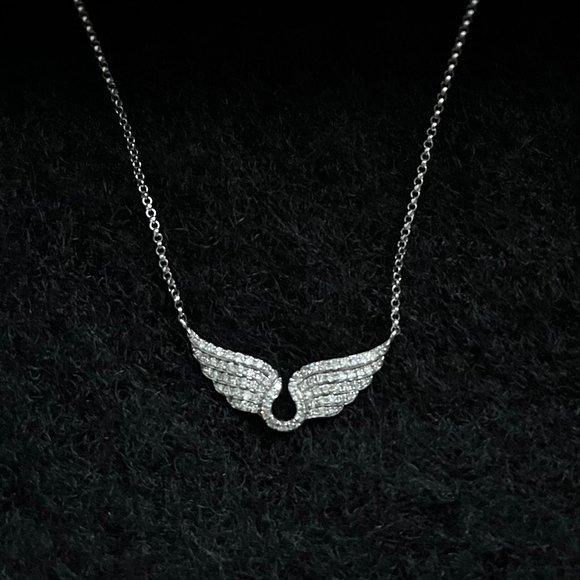 Diamond Wing Necklace in 14K White Gold, .30 ct. t.w. - Picture 2 of 5
